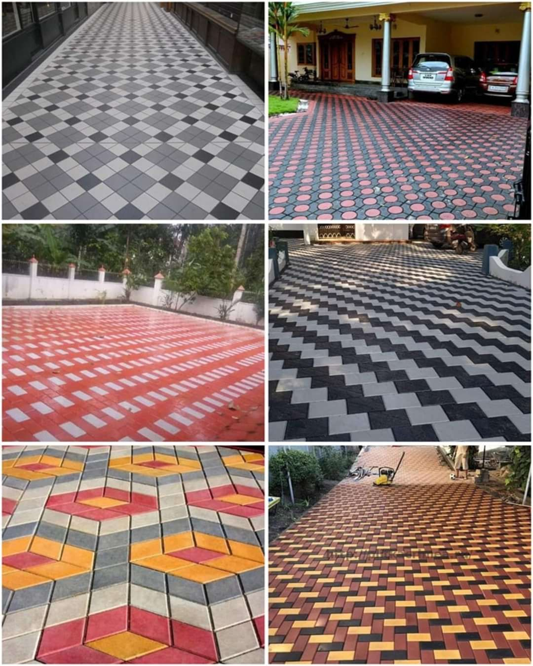 Collection of various paver designs and patterns