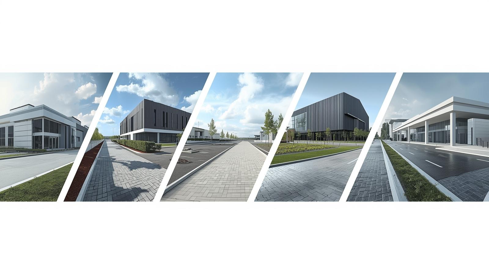 Commercial building projects with paver infrastructure